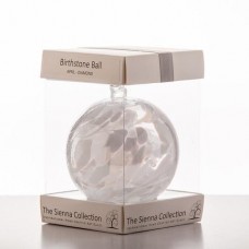 Sienna Glass 10cm  Hand Blown Birth Stone Ball April -Diamond
