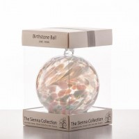 Sienna Glass  10cm Hand Blown Birth Stone Ball  June- Pearl