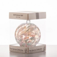 Sienna Glass  10cm Hand Blown Birth Stone Ball  June- Pearl