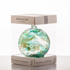 Sienna Glass 10cm Hand Blown Birth Stone Ball  May - Emerald