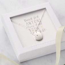 Triple plated Silver Pebble Charm Necklace "Dont Let Anyone Dull Your Sparkle"