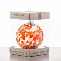 Sienna Glass 10cm  Hand Blown Birthstone Ball For July - Ruby